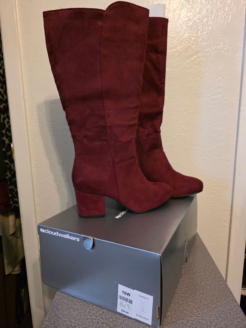 Avenue Burgundy Over-the-Knee Suede Boots